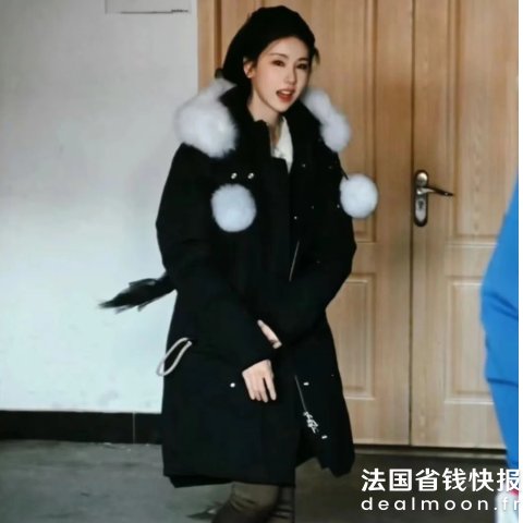 Moose Knuckles陈都灵同款灰色Stirling 羊毛饰边派克大衣