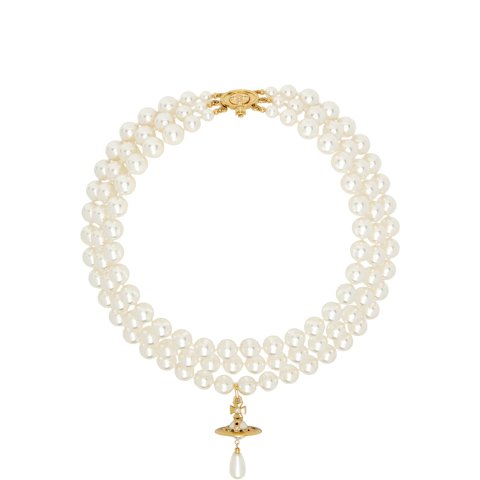 Three Row Pearl Drop 颈链