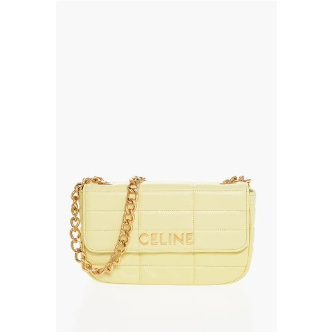 Celine菱格皮革肩背包 