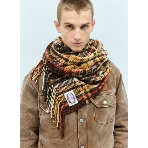 Acne Studios格纹流苏围巾