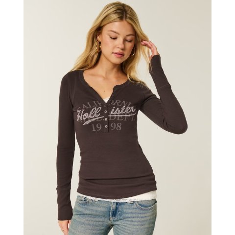 Logo Graphic 长袖Henley衫