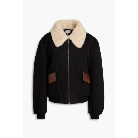 羊羔绒拼接棉质飞行夹克