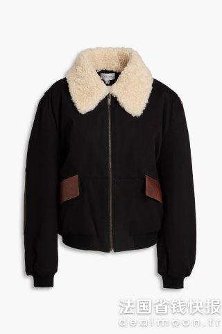 羊羔绒拼接棉质飞行夹克