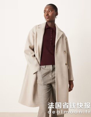 Mango 米色修身大衣