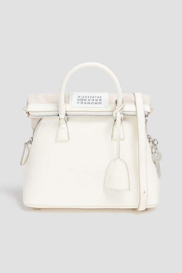 马吉拉 皮革帆布托特包