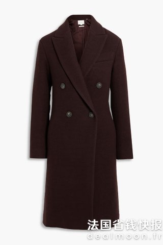 双排扣羊毛混纺大衣