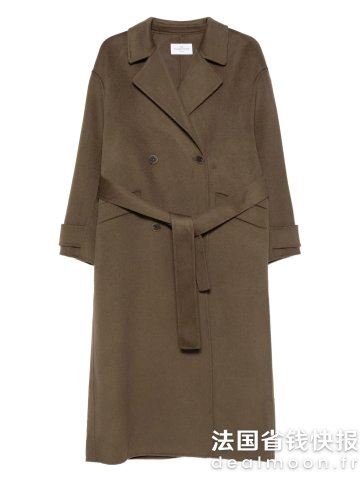 贵价大衣有的光泽感Dynamis Studio 双排扣腰带大衣