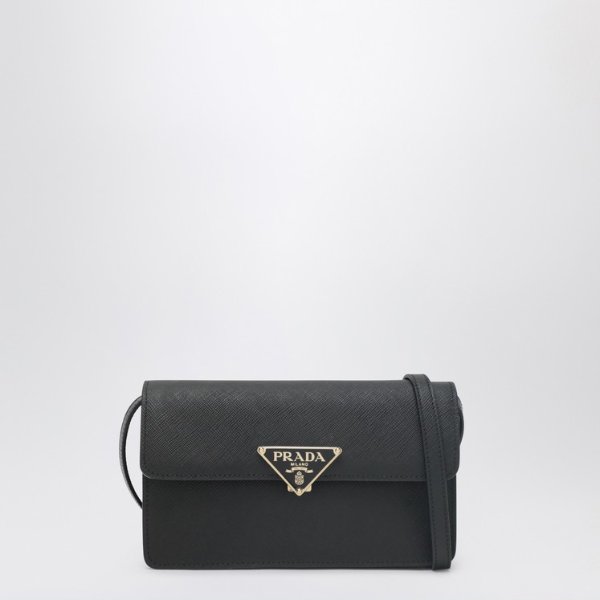 Mini 黑色 Saffiano 手袋