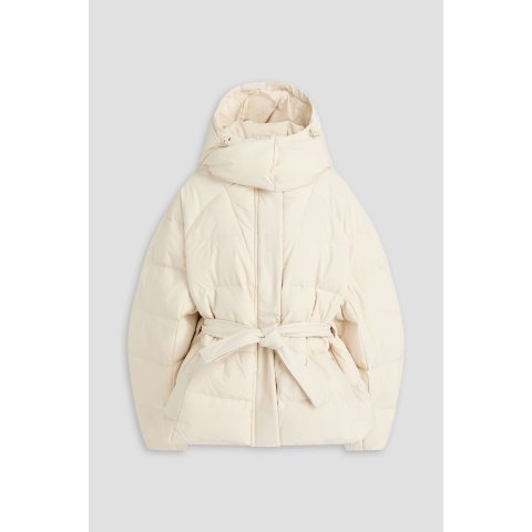 条纹夹棉羽绒外套