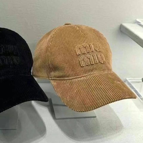Miu Miu 标志灯芯绒棒球帽