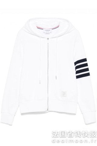 Thom Browne4 Bar连帽上衣 白色