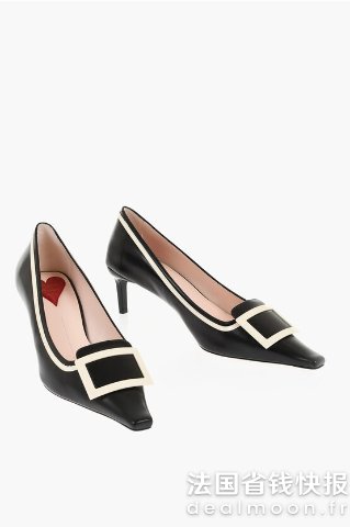 Roger Vivier扣饰皮质高跟鞋 6cm