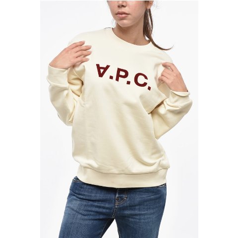 A.P.C.天鹅绒标志棉质圆领卫衣