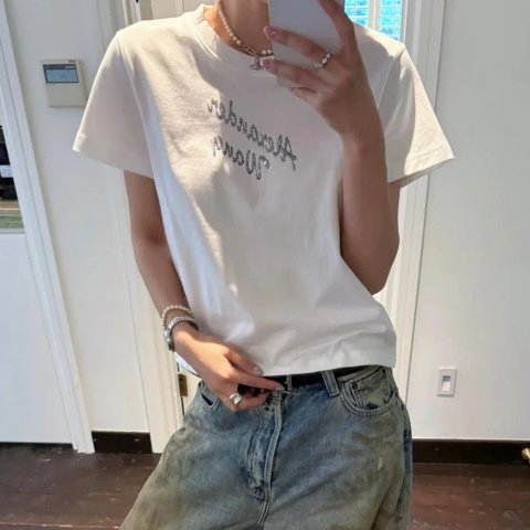 Crystal 水晶烫钻短袖