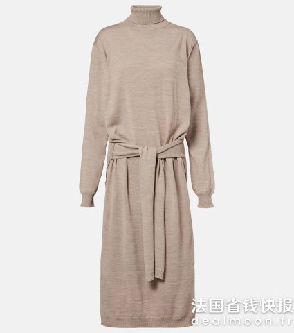 Trompe l oeil 羊毛混纺中裙