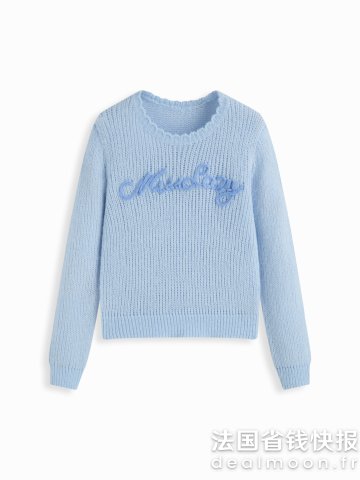 很韩~~针织圆领字母长袖上衣