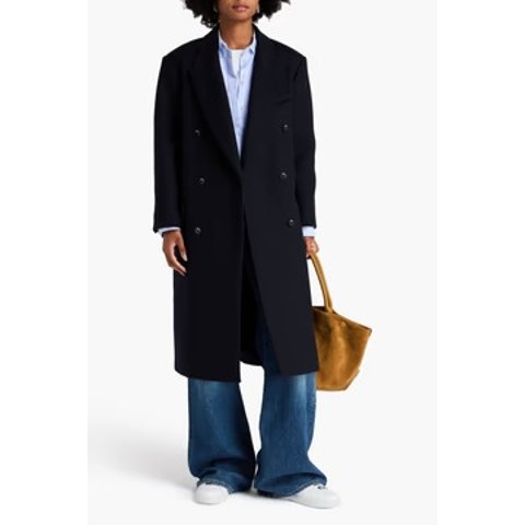 羊毛混纺双排扣呢大衣