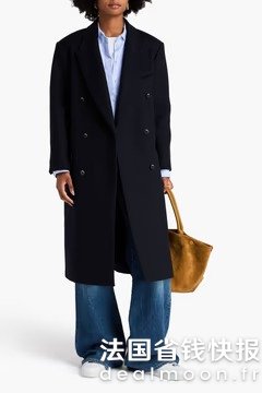 羊毛混纺双排扣呢大衣