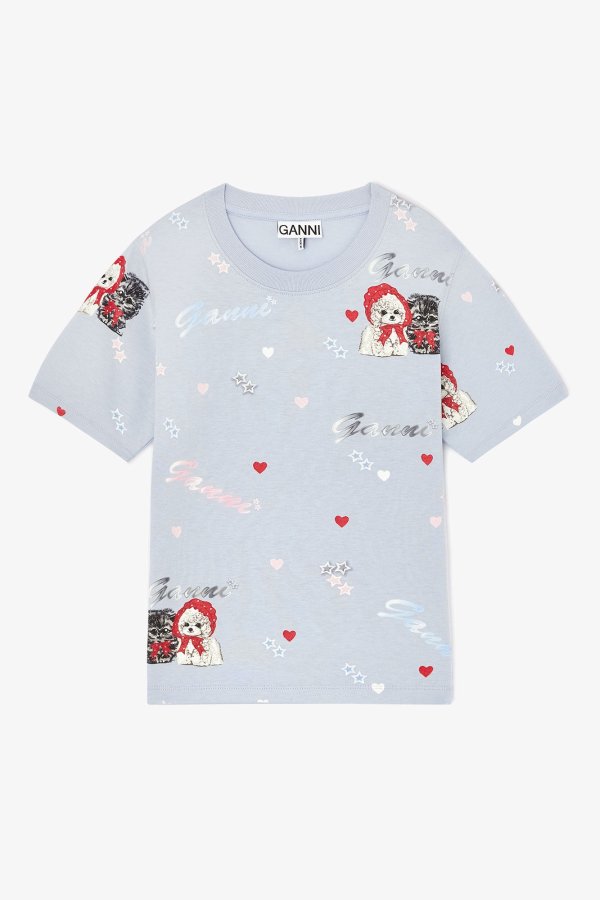 动物图案婴儿T恤 灰色