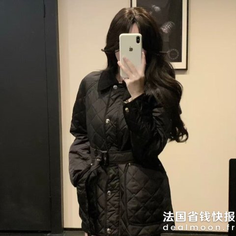 Burberry绿色款～束带菱格夹克外套