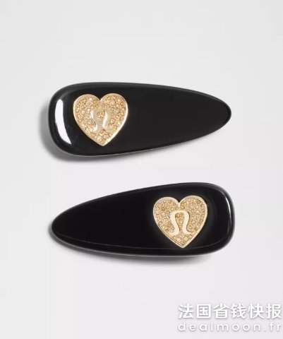 Lululemon黑金真的好看！！！爱心发夹 2只装