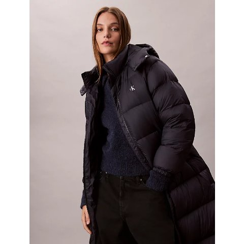 Calvin Klein连帽羽绒服 黑色 M码