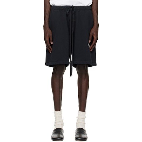 加厚抓绒足球短裤 黑色