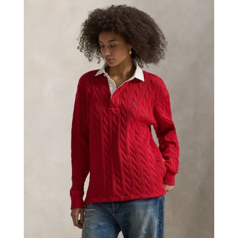 棉质粗针织长袖衫