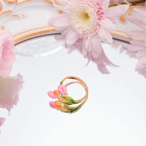 珐琅郁金香戒指
