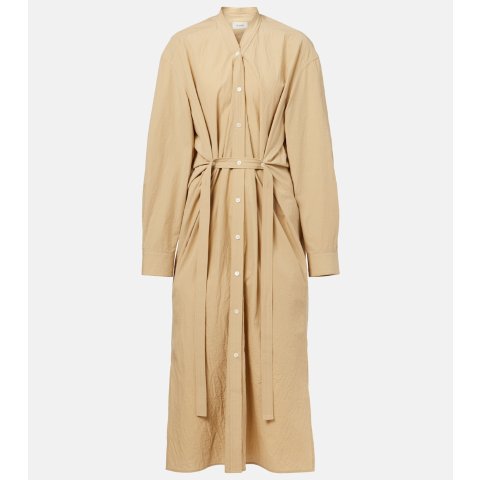 棉质腰带衬衫裙