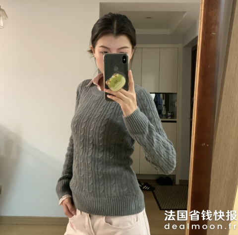 Hollister好显身材！拉夫*伦平替Icon 针织毛衣 圆领