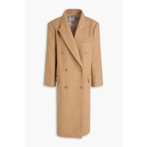 羊毛混纺呢子双排扣大衣