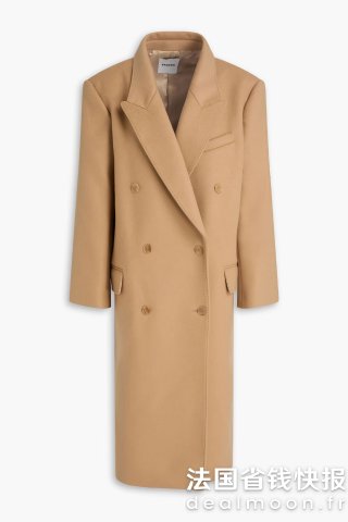 羊毛混纺呢子双排扣大衣