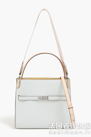 tory burch Lee Radziwill 拼色皮革麂皮托特包