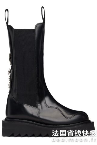 Toga Pulla 黑色中筒皮靴