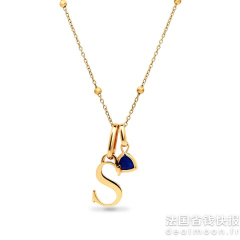 生辰石字母项链