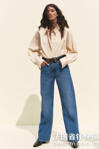 H&MHigh 宽松牛仔裤