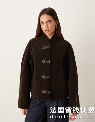 Mango Borg无领夹克 黑色