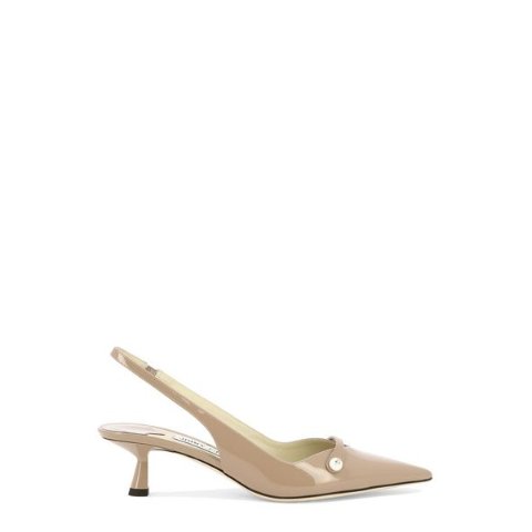 尖头粗跟露跟高跟鞋