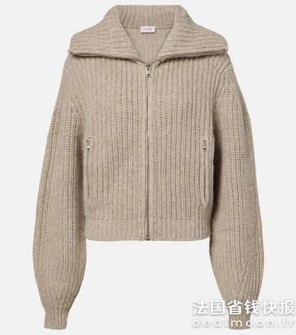 羊驼羊绒螺纹针织开衫