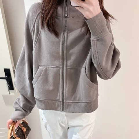 Lululemon暖褐粽 补货！！！冲Scuba 半拉链高领宽松卫衣