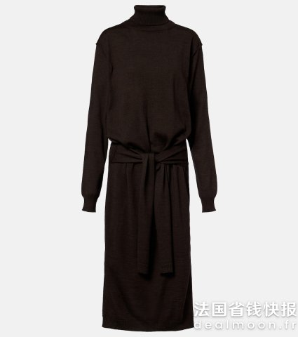 羊毛混纺高领中长裙