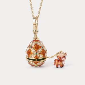 高地牛蛋形吊坠项链