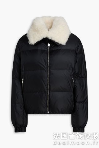 Theory羊毛饰拼接羽绒夹克