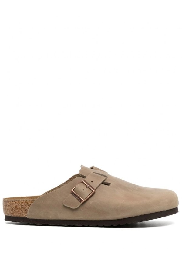 Boston 油蜡皮 拖鞋 米色
