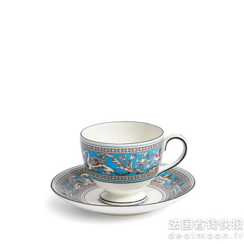 WedgwoodFlorentine 青绿色茶杯碟套装