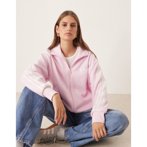 Adidas Firebird 粉色马海毛外套