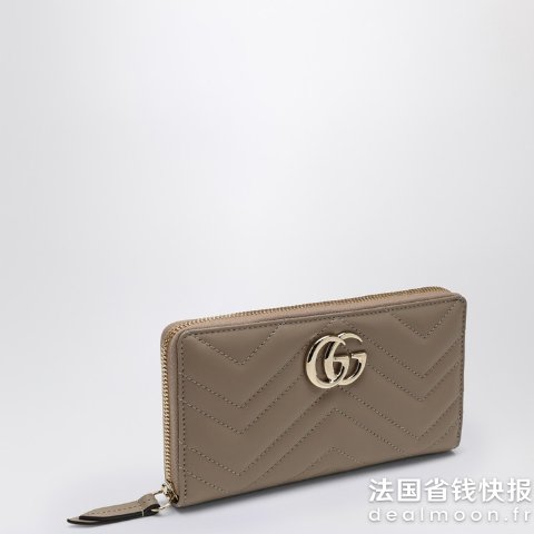 GucciGG Marmont 拉链钱包 褐色
