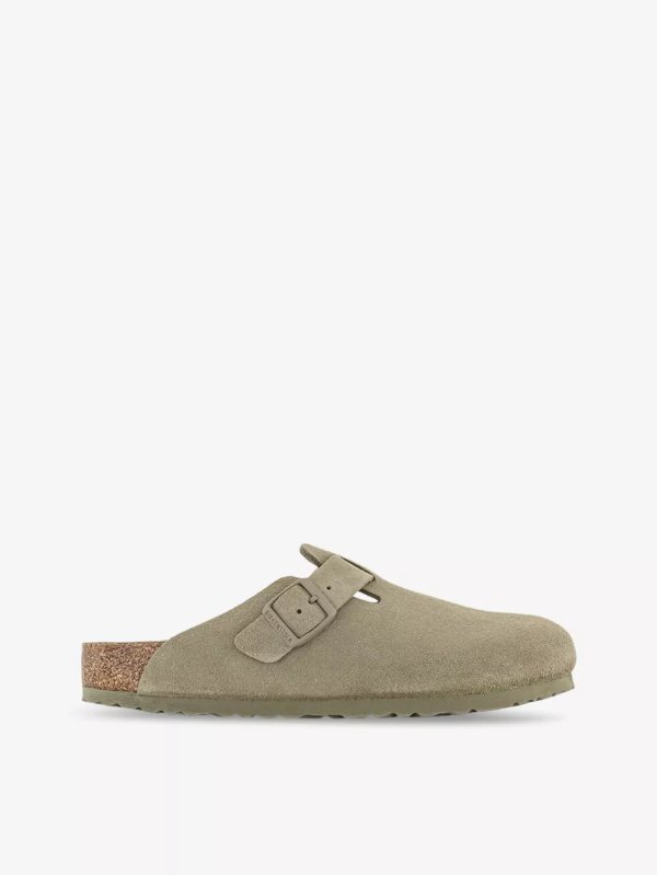 Boston 压纹麂皮拖鞋