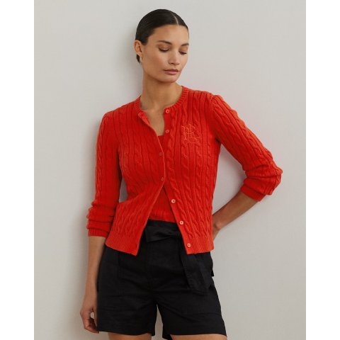 棉质麻花针织开衫